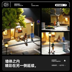 Collector 1:64 Coffee Shop Diorama Car Display Storage Decor Model