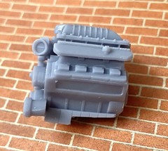 Resin Hellcat hemi engine for scale model cars, 1/24 1/25