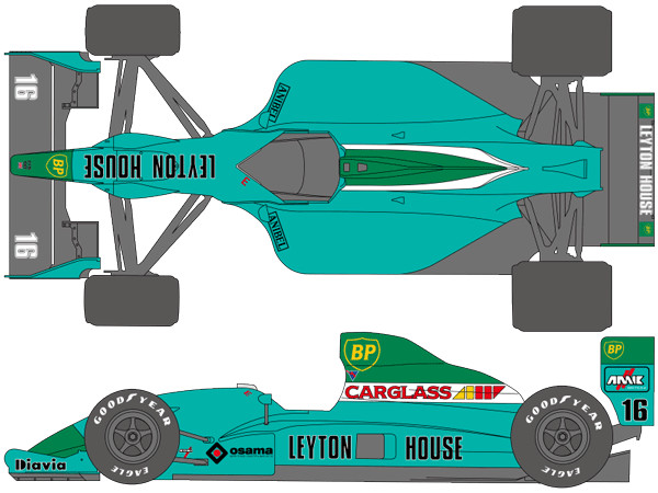 SHUNKO Decal Sheet 1:20 Scale Leyton House CG901B F1 suit Tamiya Kit