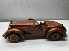 Classic Vintage Handcrafted Wooden Model Car 1933 Packard Twelve Luxury Vehicle
