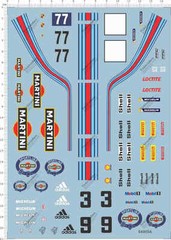 Detail Up 1/24 martini Porsche Racing Car Markings Logos Mdoel Water Slide Decal