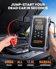 6000A 160PSI 9-In-1 Car Battery Jump Starter with Air Compressor & Air Blower (A