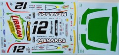 NASCAR DECAL #12 MENARDS LIBMAN 2025 FORD MUSTANG R BLANEY 1/24 NEW HAMPSHIRE