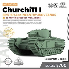MRY-SFW 1/700 Military Model Kit British A22 Infantry MKIV Churchill I Tanks