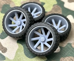 Resin 24-in. “Arkon Lincoln” Truck wheels with 32 in. offroad tires ,1/24,1/25