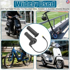 20X Full Twist Throttle Grip, 3 Pin Water Proof Connection Fits Ebike 12V-72V,