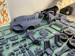 1:8 Large Scale Corvette Summer Complete Resin Model Kit with Engine – 23×8.6in