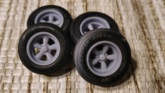 1/24 1/25 Scale Torq Thrust Wheels/Tires Resin Set Muscle Cars