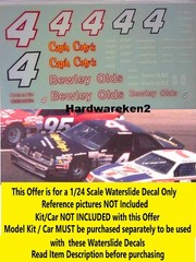 NASCAR DECAL # 4 BEWLEY OLD’S 1986 OLDSMOBILE RICK WILSON JNJ DECALS – 1/24