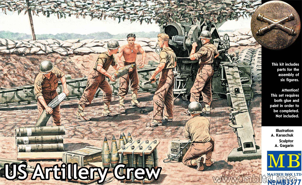 MasterBox 1/35 US Artillery Crew (6) MB3577
