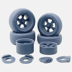 1/24 Resin 15 inch Radir Tri Ribb Wheels, BFGoodrich Radial T/A Tires