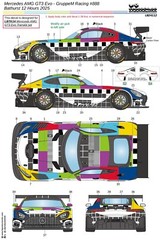 LB Production 1/24 Mercedes AMG GT3 Evo GruppeM #888 Bathurst 2025 Decal LB24112