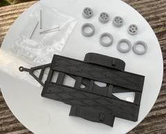 1/64 Car Hauler Trailer Model Kit Resin Wheels Tires Axles Hot Wheels Diorama