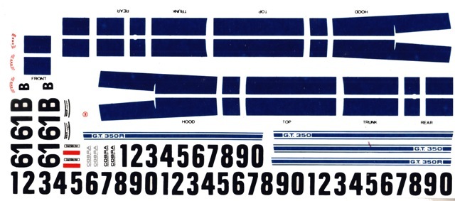 #61B Jerry Titus 1965-66 Shelby Mustang 1/43rd Scale Waterslide Decals