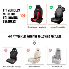 Seat Covers, Universal Car Seat Covers Front Seats, 2 Pcs Faux Leather Seat Cove