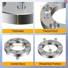 OCPTY 4PCS 5×5.5 to 5×5.5 Wheel Spacers 1″ Wheel Adapters 1/2″ Studs 108mm