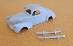 ABS-LIKE RESIN 3D PRINTED 1/25 1939 WILLYS COUPE BODY. GASSER DRAG