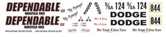 DEPENDABLE DODGE 1964-65 1/24 – 1/25th SCALE WATERSLIDE DRAG DECALS