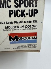 Vintage Monogram 1978 GMC Sport Pickup Truck Model Kit 1/24