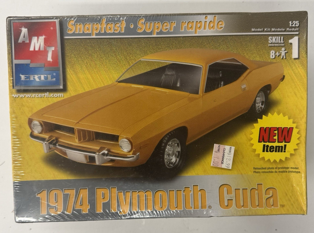 AMT Ertl SnapFast 1974 Plymouth Cuda 1:25 Model Kit Skill Level 1