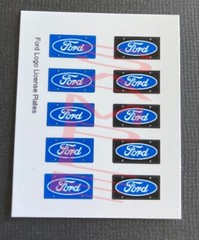 FORD BLUE OVAL LOGO miniature LICENSE PLATES for 1/25 scale MODEL CARS—PLS READ