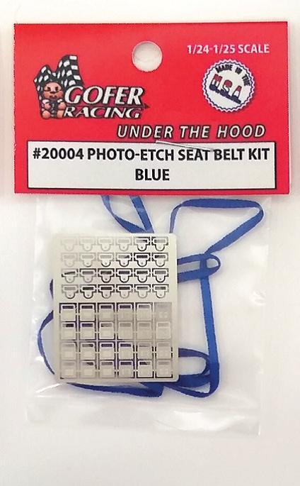 Gofer Racing 20004 1/24-1/25 Scale Photo Etch Blue Seatbelt Kit