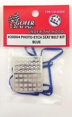Gofer Racing 20004 1/24-1/25 Scale Photo Etch Blue Seatbelt Kit