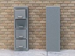 1/24 1/25 Scale File Cabinet With Drawers – G Scale diorama accessory (set of 2)