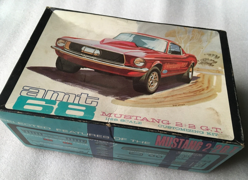 Vtg AMT 68 Ford Mustang GT 1/25 Model Car Kit Customizing 6168-200 Partial Built