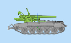 3D printed 1/72/35 UK “Crusader 5.5-in.Sp” artillery tank model kit