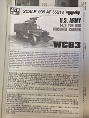 US 1 – 1/2 Ton WC63 Big Shot – 1/35 Scale AFV Club Unassembled Kit#AF35S18