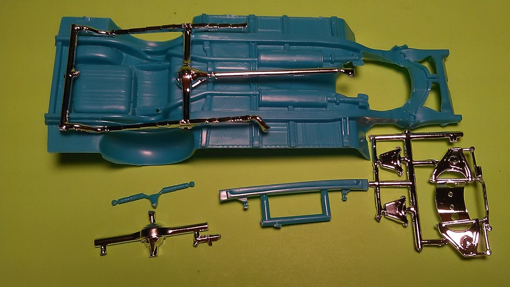 57 1957 Chevy Bel Air 1/25 frame chassis chrome axle rear end suspension model