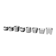 Yao’s Studio LYT72006A 1/72 Model Railroads Display Prop Flower Pots