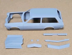 ABS-LIKE RESIN 3D PRINTED 1/25 1971 CHEVY VEGA WAGON BODY SET, COWL HOOD