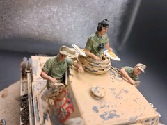Built 1/35 German WWII Panzer Tank Motorcycle W/ Sidecar 6 Figures Diorama