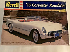 Revell 1953 Corvette 2 in one kit. Has racing decals. All parts in sealed bags.