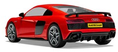 Airfix QUICK BUILD Red Audi R8 Coupe Snap Together Plastic Model Kit J6049
