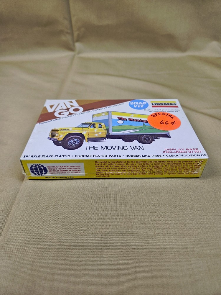 Vintage Lindberg Snap fit model kit SEALED Van Go The Moving Van