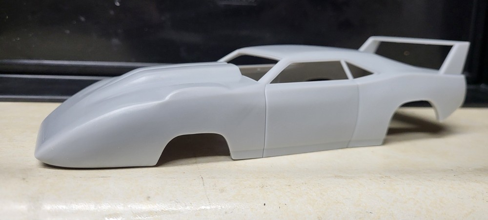 3d printed 1969 Dodge Challenger Daytona Pro Mod drag body model slot car