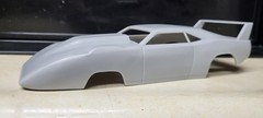 3d printed 1969 Dodge Challenger Daytona Pro Mod drag body model slot car