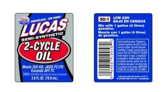 Lucas Oil 10058 Semi-Synthetic 2-Cycle Motor Oil 2.6oz 3-Pack Chainsaw Trimmer