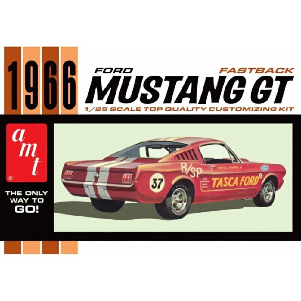 AMT 1:25 SCALE 1966 FORD MUSTANG GT FASTBACK MODEL KIT #1305~NEW in BOX
