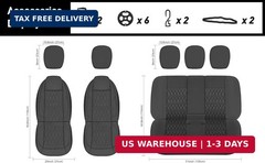 CAROMOP Faux Leather Car Seat Covers Full Set,Luxury and Comfortable Covers for