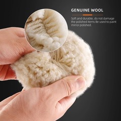 Spta Wool Polishing Pad 5Pcs 375Mm 100 Natural Wool Buffing Pad 1Pc Hookloop