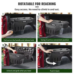 28 In. ABS Truck Bed Storage Box 6.6 Gal. Driver Side Truck Tool Box for Silvera