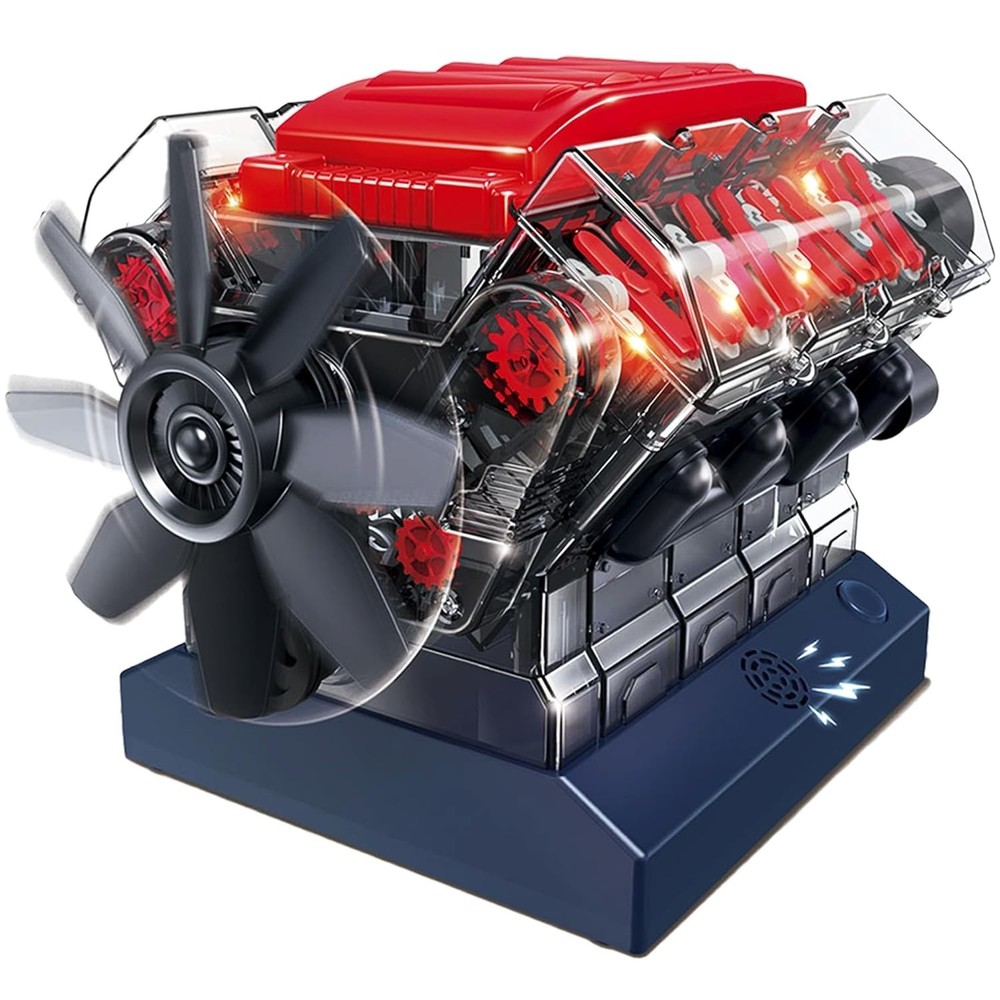 V8 Combustion Engine STEM Model Kit – Educational Fun for Adults & Kids 12+