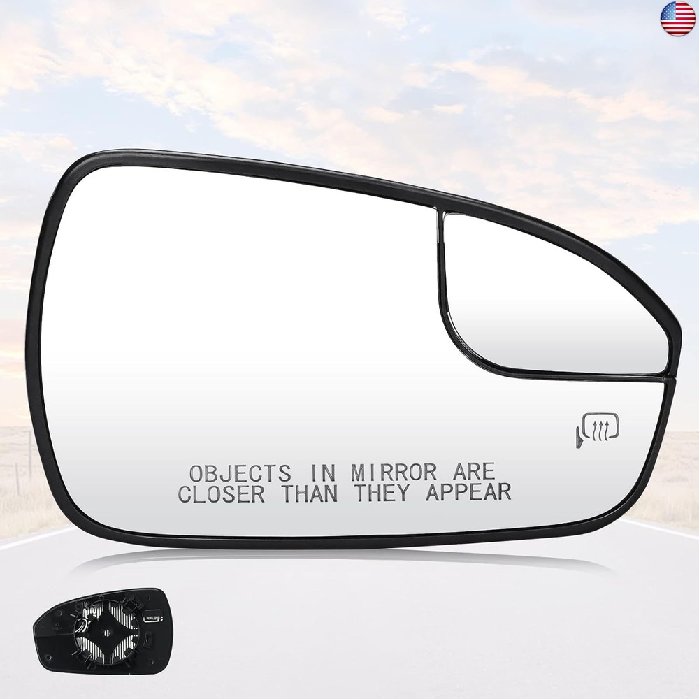 Youxmoto Passenger Right Side Heated Mirror Glass Replacement, Fit for Ford