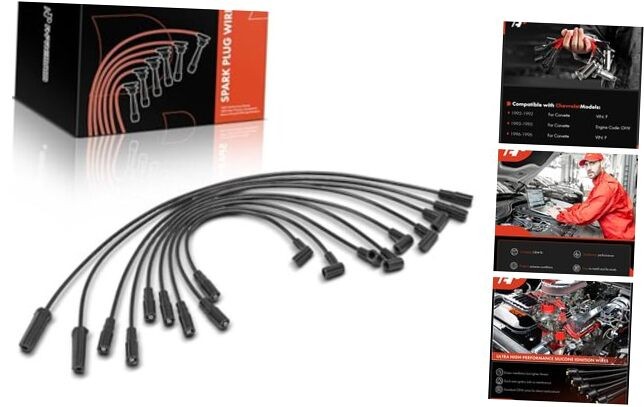 Spark Plug Wires Compatible with Chevrolet Corvette 1992 1993 1994 1995 1996