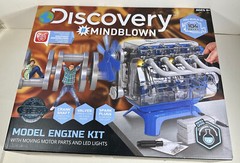 Discovery #Mindblown Model Engine Kit W/ Moving Motor Parts LED Light NEW Sealed