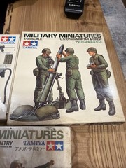 Lot Of 3. Vintage Tamiya 1/35 Military Miniatures Mortar&crew, Weapons&infantry